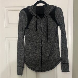 Mystree Black & Gray Heather Zip Front Hoodie
